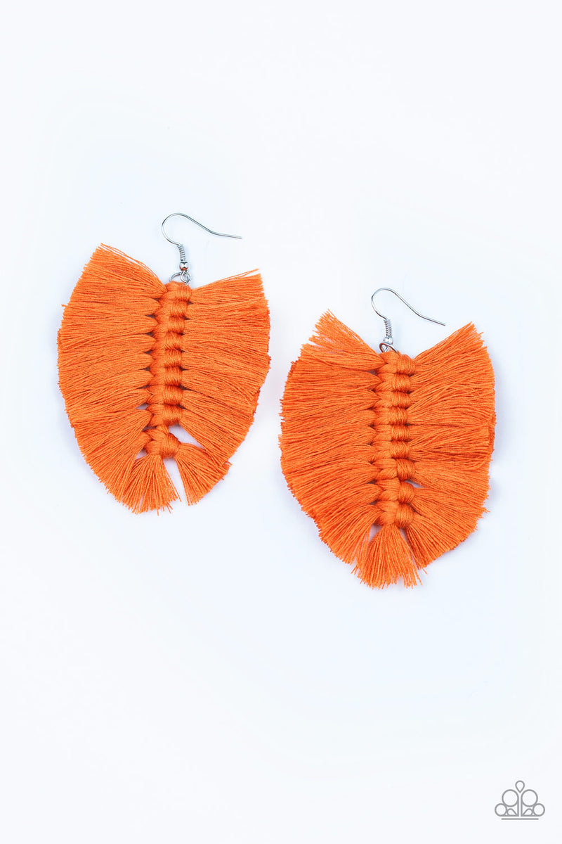 Orange tassel 2024 earrings paparazzi