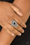 Impressive TREK Record Black and Silver Ring - Paparazzi Accessories - Bella Fashion Accessories LLC