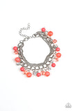 Let Me SEA! Orange and White Rhinestone Bracelet - Paparazzi Accessories - Bella Fashion Accessories LLC