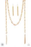 SCARFed for Attention Gold Necklace - Paparazzi Accessories - Bella Fashion Accessories LLC