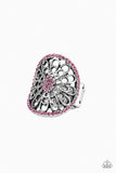 Springtime Shimmer Pink and Silver Ring - Paparazzi Accessories - Bella Fashion Accessories LLC