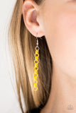 Turn Up The Volume Yellow and Silver Necklace - Paparazzi Accessories - Bella Fashion Accessories LLC