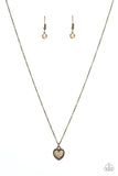 Fierce Flirt Brass Necklace - Paparazzi Accessories - Bella Fashion Accessories LLC