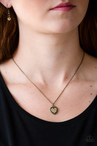 Fierce Flirt Brass Necklace - Paparazzi Accessories - Bella Fashion Accessories LLC