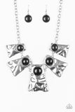 Cougar Black and Silver Necklace - Paparazzi Accessories - Bella Fashion Accessories LLC