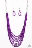 Peacefully Pacific Purple Seed Bead Necklace - Paparazzi Accessories - Bella Fashion Accessories LLC