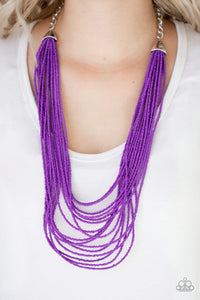 Peacefully Pacific Purple Seed Bead Necklace - Paparazzi Accessories - Bella Fashion Accessories LLC