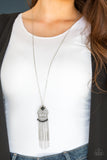 Whimsically Western  Silver and Black Necklace - Paparazzi Accessories - Bella Fashion Accessories LLC