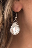 Show-Stopping Shimmer Silver and White Teardrop Necklace - Paparazzi Accessories - Bella Fashion Accessories LLC