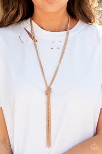 KNOT All There Gold Necklace - Paparazzi Accessories - Bella Fashion Accessories LLC
