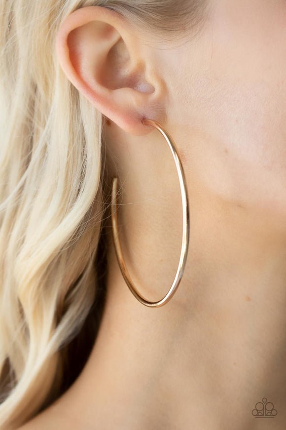 Mega Metro Gold Earrings - Paparazzi Accessories - Bella Fashion Accessories LLC