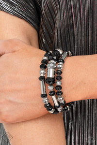Dynamic Dazzle Black Bracelet - Paparazzi Accessories - Bella Fashion Accessories LLC