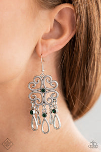 Majestic Makeover Green Earrings - Paparazzi Accessories - Bella Fashion Accessories LLC