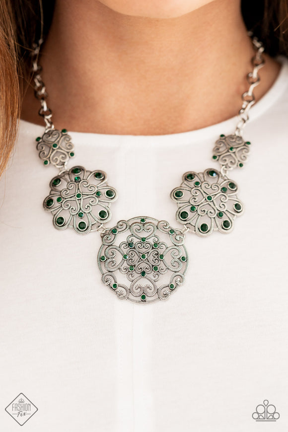 Royally Romantic Green Necklace - Paparazzi Accessories - Bella Fashion Accessories LLC