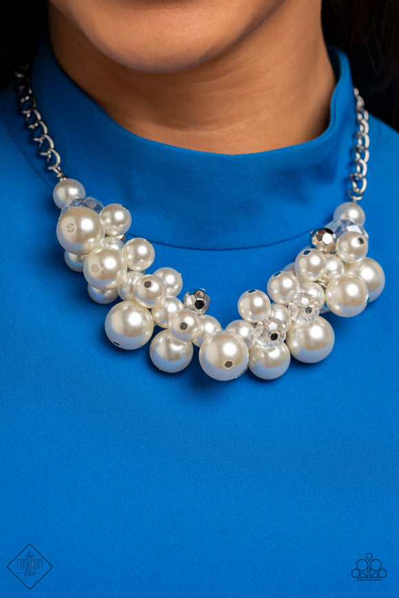 Romantically Reminiscent White Necklace - Paparazzi Accessories - Bella Fashion Accessories LLC