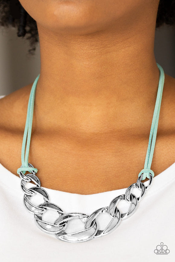 Naturally Nautical Silver and Blue Necklace - Paparazzi Accessories - Bella Fashion Accessories LLC