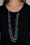 Elegantly Ensnared Silver Necklace - Paparazzi Accessories - Bella Fashion Accessories LLC