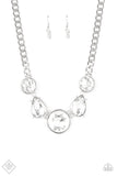 All The Worlds My Stage White Rhinestone Necklace - Paparazzi Accessories - Bella Fashion Accessories LLC