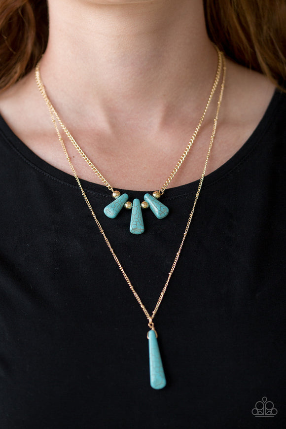 Basic Groundwork Turquoise Necklace - Paparazzi Accessories - Bella Fashion Accessories LLC