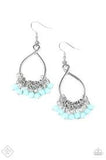 Glimpses of Malibu Broadway Babe Silver and Blue Earrings - Paparazzi Accessories - Bella Fashion Accessories LLC