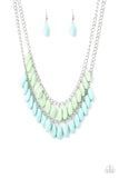 Beaded Boardwalk Blue and Green Necklace - Paparazzi Accessories - Bella Fashion Accessories LLC
