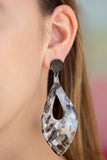 Metro Retrospect Black Acrylic Earrings - Paparazzi Accessories - Bella Fashion Accessories LLC