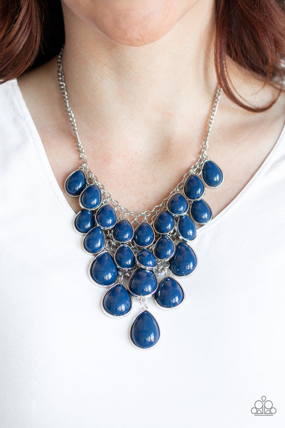Shop Til You TEARDROP Blue Necklace - Paparazzi Accessories - Bella Fashion Accessories LLC