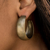 Magnificent Musings Calling All The Shots Brass Earrings - Paparazzi Accessories - Bella Fashion Accessories LLC