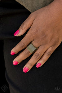 Magnificent Musings In GRATE Measure Brass Ring - Paparazzi Accessories - Bella Fashion Accessories LLC