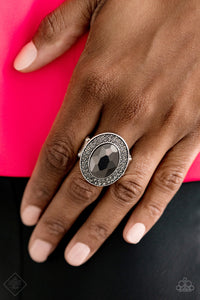 Magnificent Musings Castle Lockdown Silver Ring - Paparazzi Accessories - Bella Fashion Accessories LLC