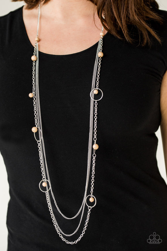 Collectively Carefree Brown Necklace - Paparazzi Accessories - Bella Fashion Accessories LLC