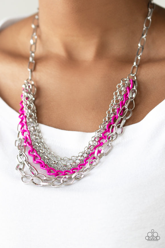 Color Bomb Pink Necklace| Paparazzi Accessories| Bella Fashion Accessories LLC