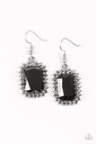 Downtown Dapper Glittery Black Earrings - Paparazzi Accessories - Bella Fashion Accessories LLC