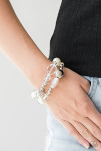Downtown Dazzle White Bracelets| Paparazzi Accessories| Bella Fashion Accessories LLC