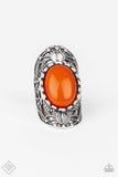 Drama Dream Silver and Orange Ring - Paparazzi Accessories - Bella Fashion Accessories LLC