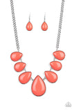 Drop Zone Orange Necklace - Paparazzi Accessories - Bella Fashion Accessories LLC