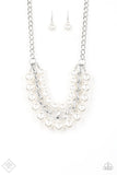 Fiercely 5th Avenue Empire State Empress White Pearl Necklace - Paparazzi Accessories - Bella Fashion Accessories LLC