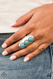 Eco Queen Silver & Turquoise Ring - Paparazzi Accessories - Bella Fashion Accessories LLC