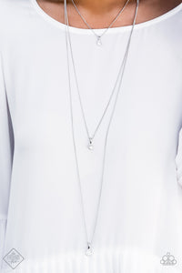 Fiercely 5th Avenue Crystal Chic Silver and White Necklace - Paparazzi Accessories - Bella Fashion Accessories LLC