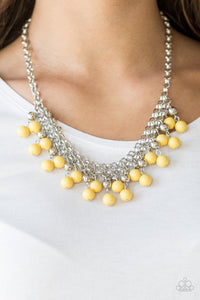 Friday Night Fringe Yellow Necklace - Paparazzi Accessories - Bella Fashion Accessories LLC