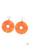 Fan the Breeze Orange Earrings - Paparazzi Accessories - Bella Fashion Accessories LLC