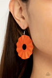 Fan the Breeze Orange Earrings - Paparazzi Accessories - Bella Fashion Accessories LLC