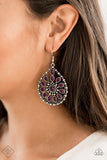 Free To Roam Silver and Plum Earrings - Paparazzi Accessories - Bella Fashion Accessories LLC