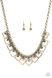 GEO-down in History Brass Necklace - Paparazzi Accessories - Bella Fashion Accessories LLC