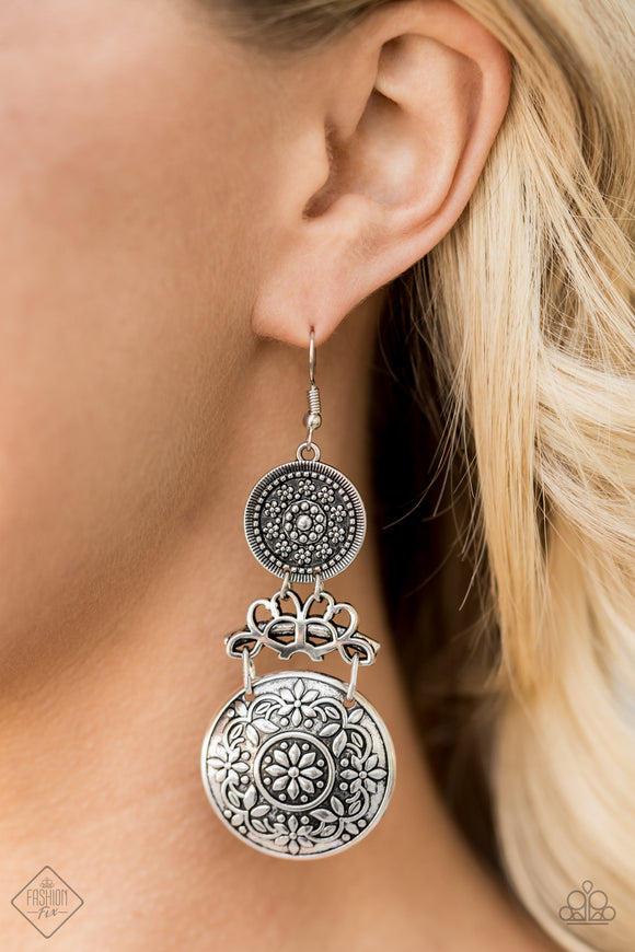 Garden Adventure Silver Earrings| Paparazzi Accessories| Bella Fashion Accessories LLC