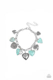 Garden Hearts Silver and Green Bracelet - Paparazzi Accessories - Bella Fashion Accessories LLC