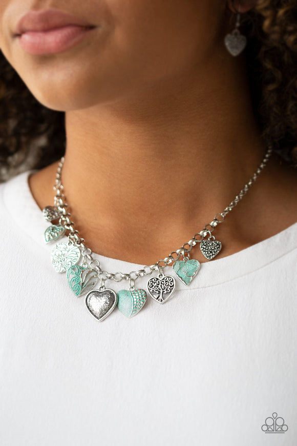 Grow Love Silver and Green Necklace - Paparazzi Accessories - Bella Fashion Accessories LLC