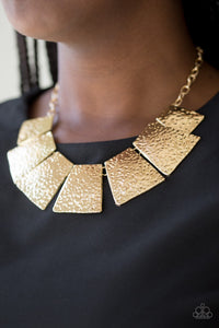 Here Comes The Huntress Gold Necklace - Paparazzi Accessories - Bella Fashion Accessories LLC