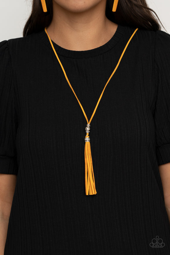Hold My Tassel Yellow Necklace| Paparazzi Accessories| Bella Fashion Accessories LLC