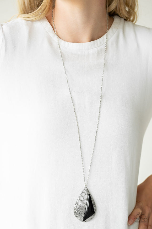Impressive Edge Silver and Black Necklace| Paparazzi Accessories| Bella Fashion Accessories LLC